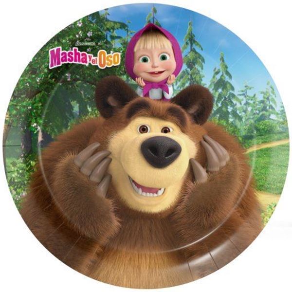8 Pratos Masha E O Urso 23cm