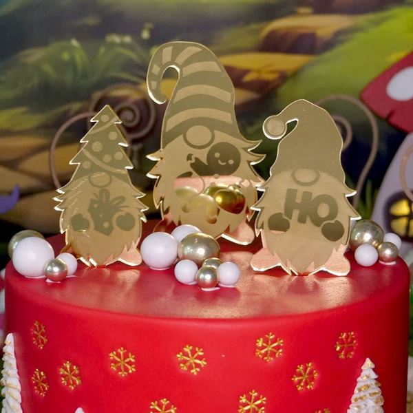 Topper Acrilico Gnomos 3un