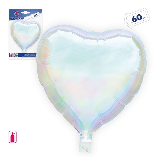 Balão Foil Coração Iridescente 60cm