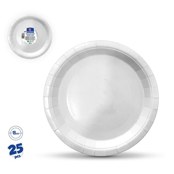25 Pratos 18cm Branco