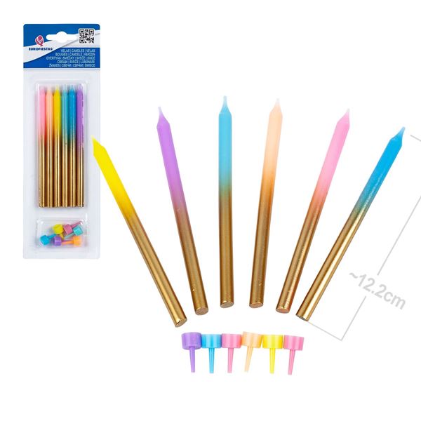 6 Velas Pastel Elegance Gold