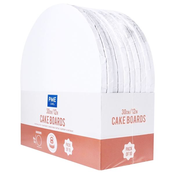 Pack 10 Cake Boards Brancos 30cm