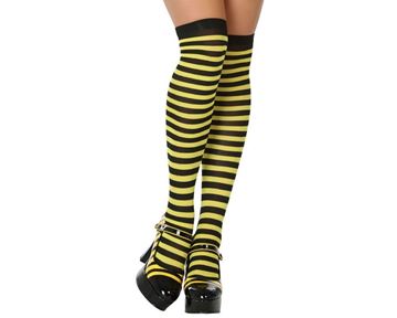 Meias Listadas Amarelo E Preto
