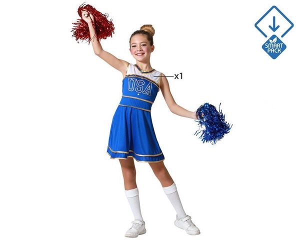 Fato Cheerleader Azul Menina