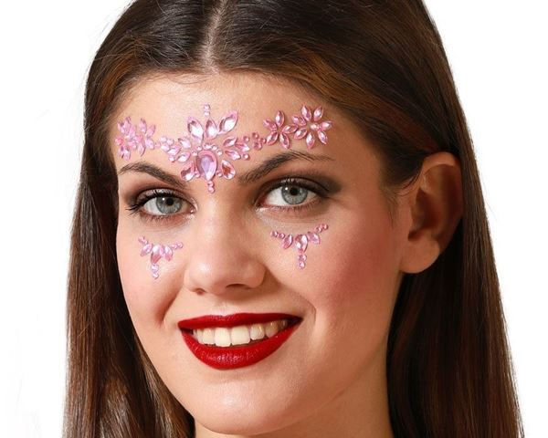 Jóias Faciais Adesivas Rosa