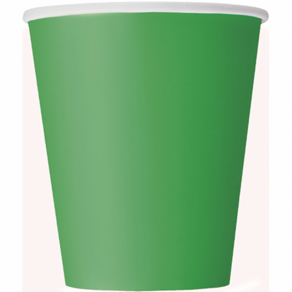 14 Copos De Papel Verde Esmeralda