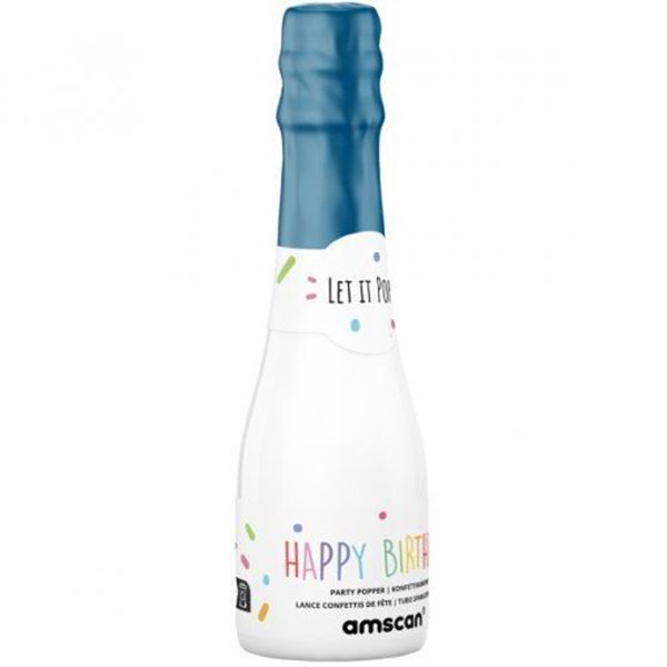 Garrafa Confettis Multicolor 16cm Azul