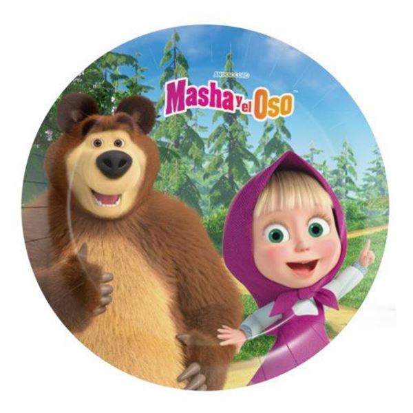 8 Pratos 18cm Masha E O Urso