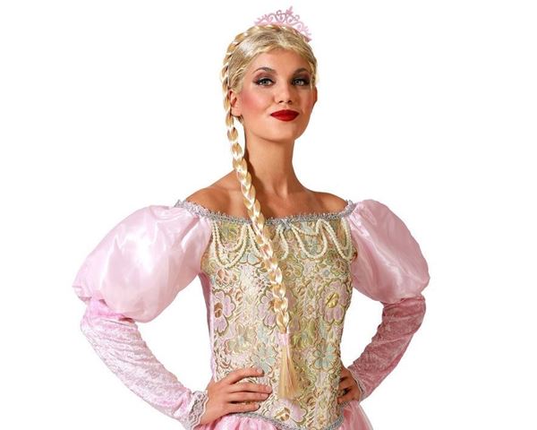Trança E Tiara Rosa