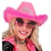 Chapeu Cowgirl Rosa Tiara E Plumas