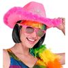 Chapeu Cowgirl Rosa Tiara E Plumas
