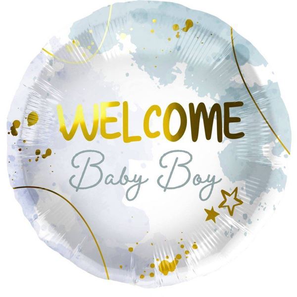 Balão Foil Welcome Baby Boy 45cm
