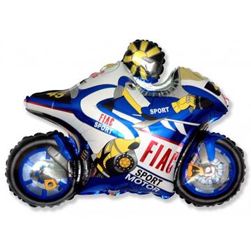 Balão Foil Motorbike Azul 96x73cm