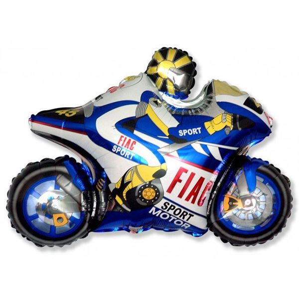 Balão Foil Motorbike Azul 96x73cm