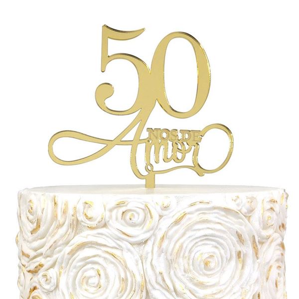 Topper Arilico Ouro 50 Anos De Amor