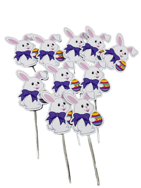 Topos De Bolo Coelhinhos da Páscoa 10un