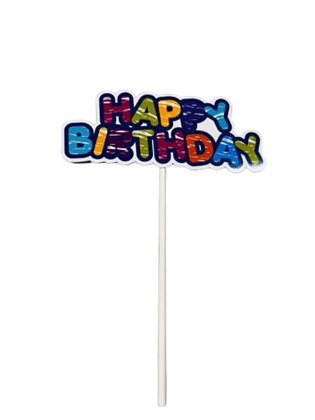 Topo De Bolo Happy Birthday Colorido