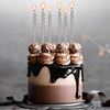 6 Velas Bubble Prata 14cm