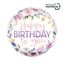 Balão Foil 18" Happy Birthday Floral Aquarela