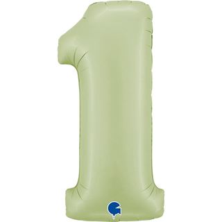 Balão foil Número 1 Verde Oliva