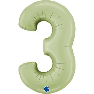Balão foil Número 3 Verde Oliva
