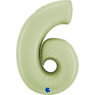 Balão foil Número 6 Verde Oliva