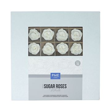 Rosas De Açúcar 40mm Brancas 36un