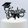 Topper Acrilico Preto Finalista C/ Cartola E Diploma