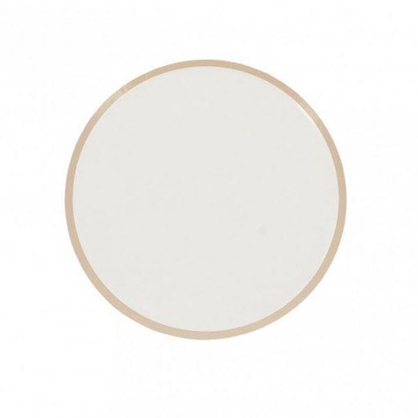 6 Pratos 22.5cm Creme E Camel