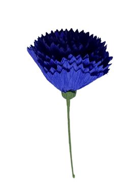 Cravo Em Papel Crepe Azul 23cm 6un