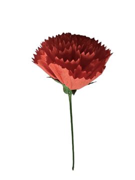 Cravo Em Papel Crepe Vermelho 23cm 6un