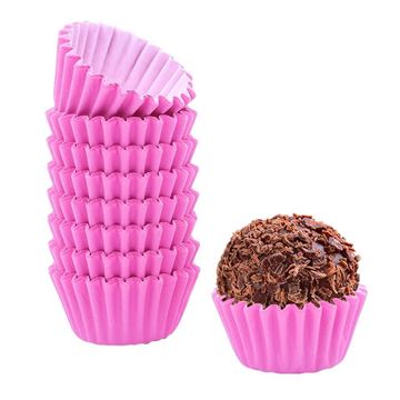 Forma Brigadeiro Lisa Rosa 100un