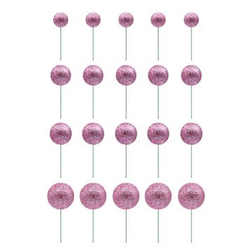 Esferas Glitter Rosa 20un