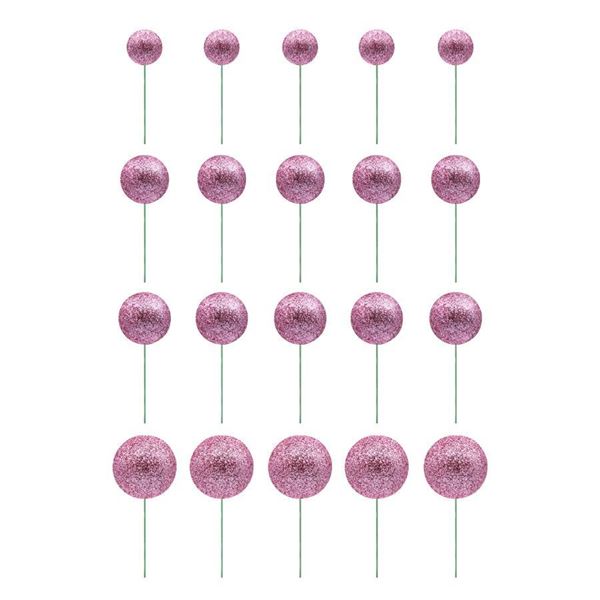 Esferas Glitter Rosa 20un