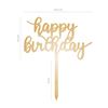 Topper Acrilico Ouro Happy Birthday