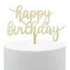 Topper Acrilico Ouro Happy Birthday