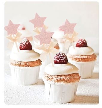4 Topos De Bolo Estrelas Rosa