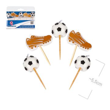 5 Velas Bolas E Chuteiras Douradas