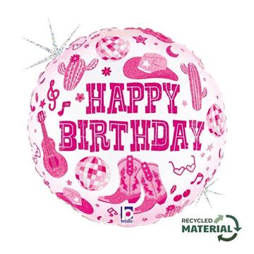 Balão Foil 18" Happy Birthday Cowgirl