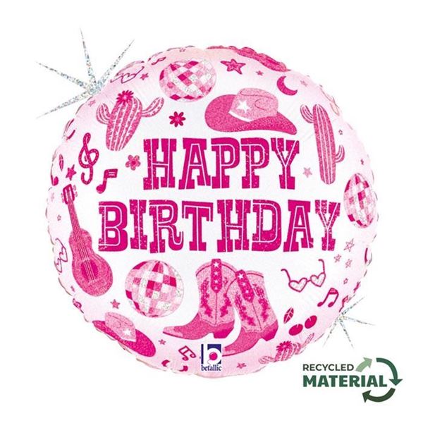 Balão Foil 18" Happy Birthday Cowgirl