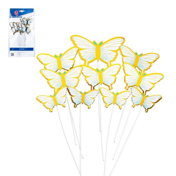 Topper Borboletas Azul 18cm