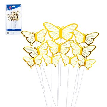 Topper Borboletas Ouro 18cm