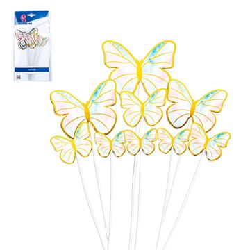 Topper Borboletas Azul e Rosa 18cm
