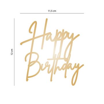 Aplique Ouro Happy Birthday