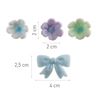 Set Laço Azul Com Flores Pastel