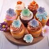 Set Laço Azul Com Flores Pastel
