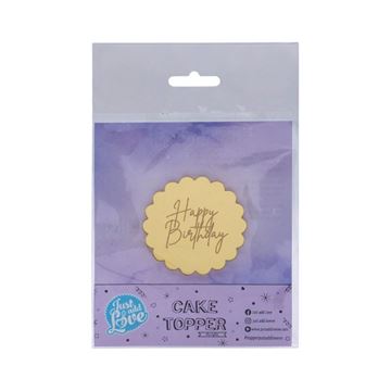 Aplique Ouro Flor Happy Birthday